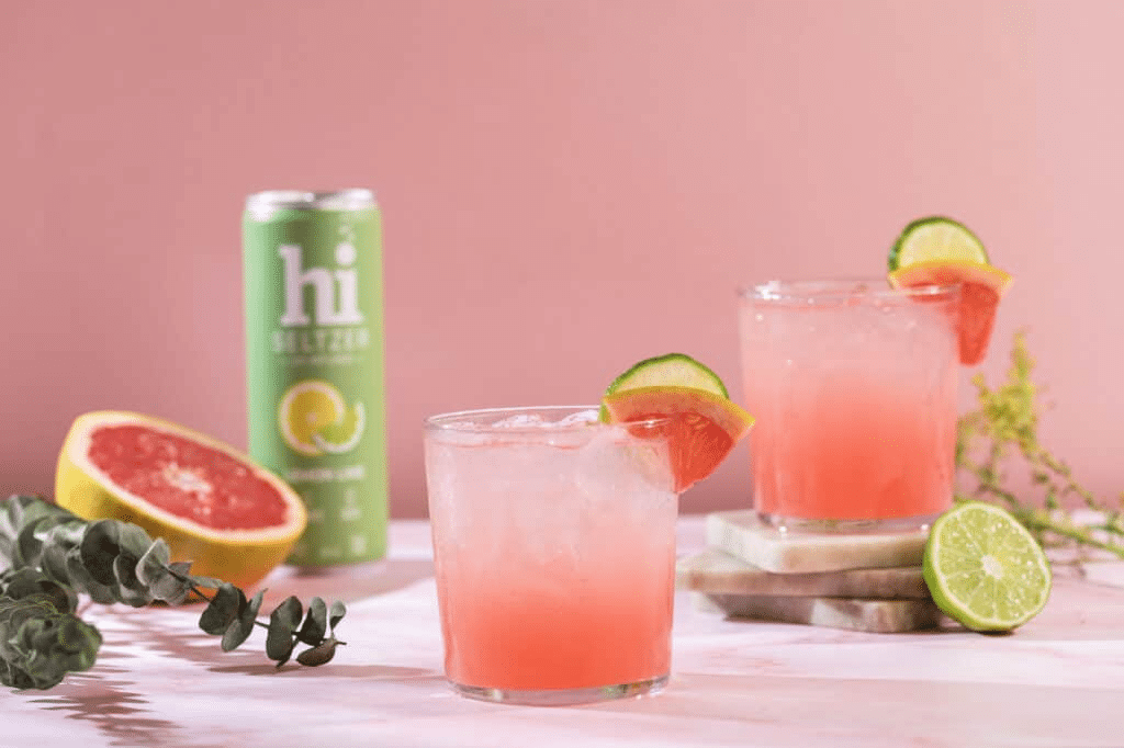 hi Seltzer's thc infused seltzer with edible flower garnishes